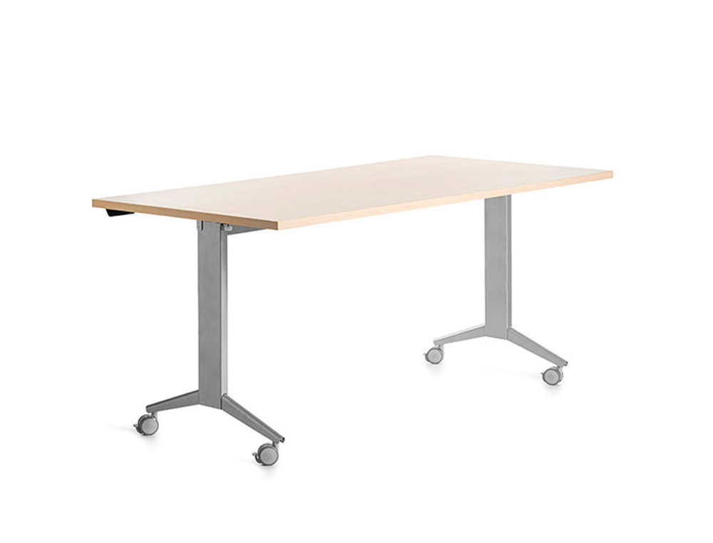 MESA DE OFICINA ROCADA 160X80CM CON TABLERO ABATIBLE 90 ACABADO FD01 GRIS/HAYA
