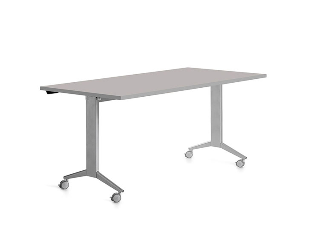 MESA DE OFICINA ROCADA 160X80CM CON TABLERO ABATIBLE 90 ACABADO FD02 GRIS/GRIS
