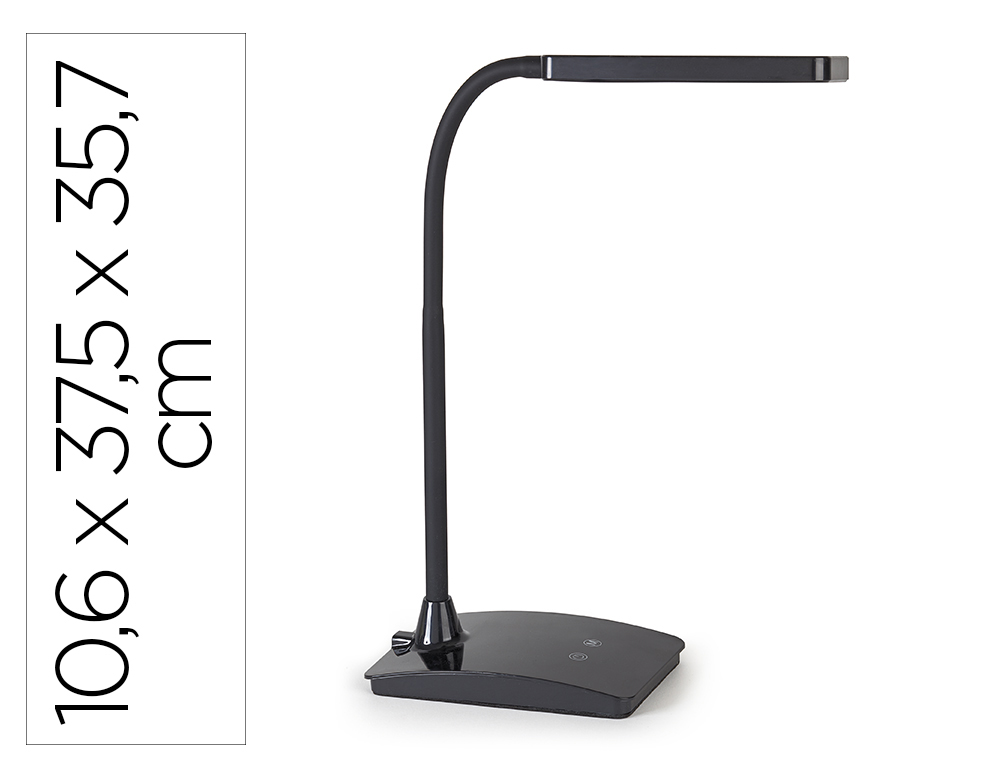 LAMPARA DE ESCRITORIO MAUL LED 5W 616LM LUZ AJUSTABLE PANEL TACTIL DOBLE BRAZO NEGRA