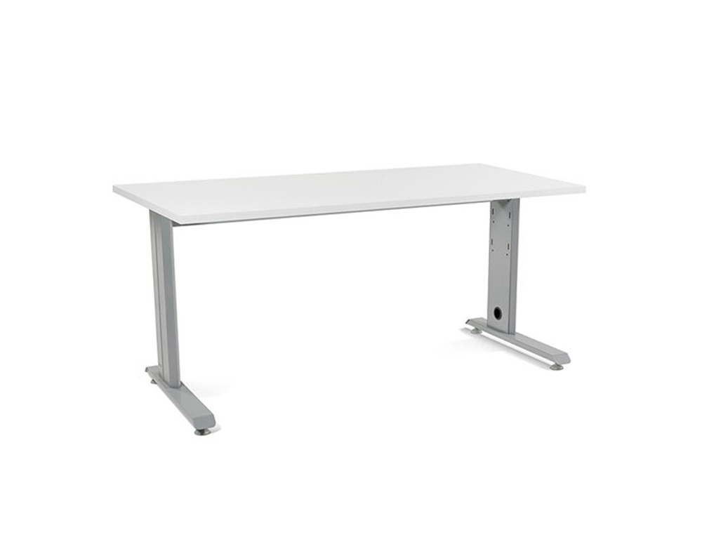 MESA DE OFICINA ROCADA METAL 2002AC04 GRIS/BLANCO 160X80 CM