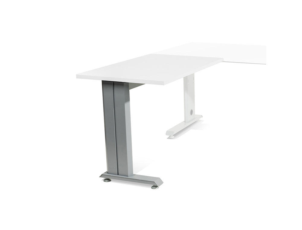 ALA PARA MESA ROCADA SERIE METAL 60X100 CM DERECHA O IZQUIERDA ACABADO GRIS/BLANCO
